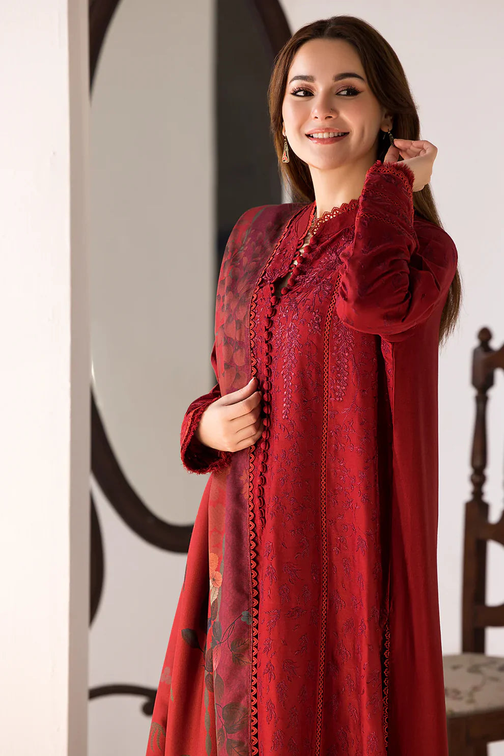 SOBIA NAZIR- 3PC LAWN EMBROIDERED SHIRT WITH MONARK PRINTED DUPATTA AND TROUSER-BIC-3614