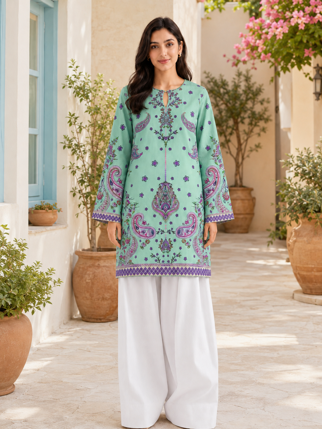 1PC Printed Lawn Kurti- PRT SE010