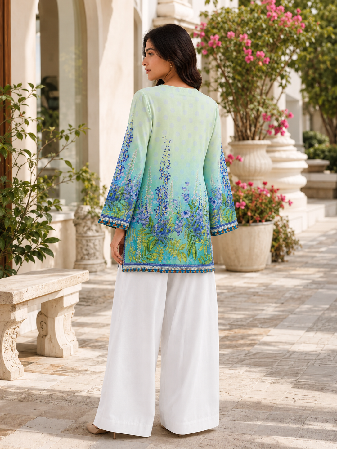 Turquoise Ombre Kurta