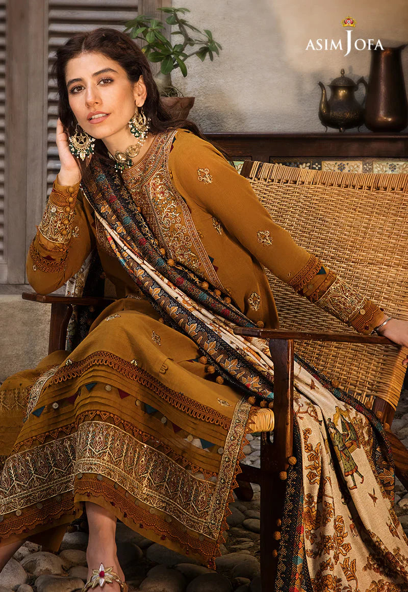 ASIM JOFA-3PC LAWN EMBROIDERED WITH MONARK PTINT DUPATTA & TROUSR-BIC-3537