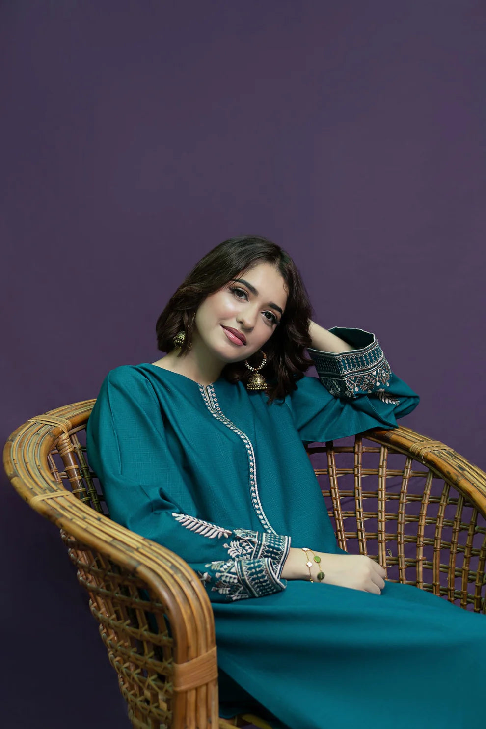 URGE-2PC LAWN EMBROIDRED SHIRT WITH AND EMBROIDRED TROUSER-BIC-3460