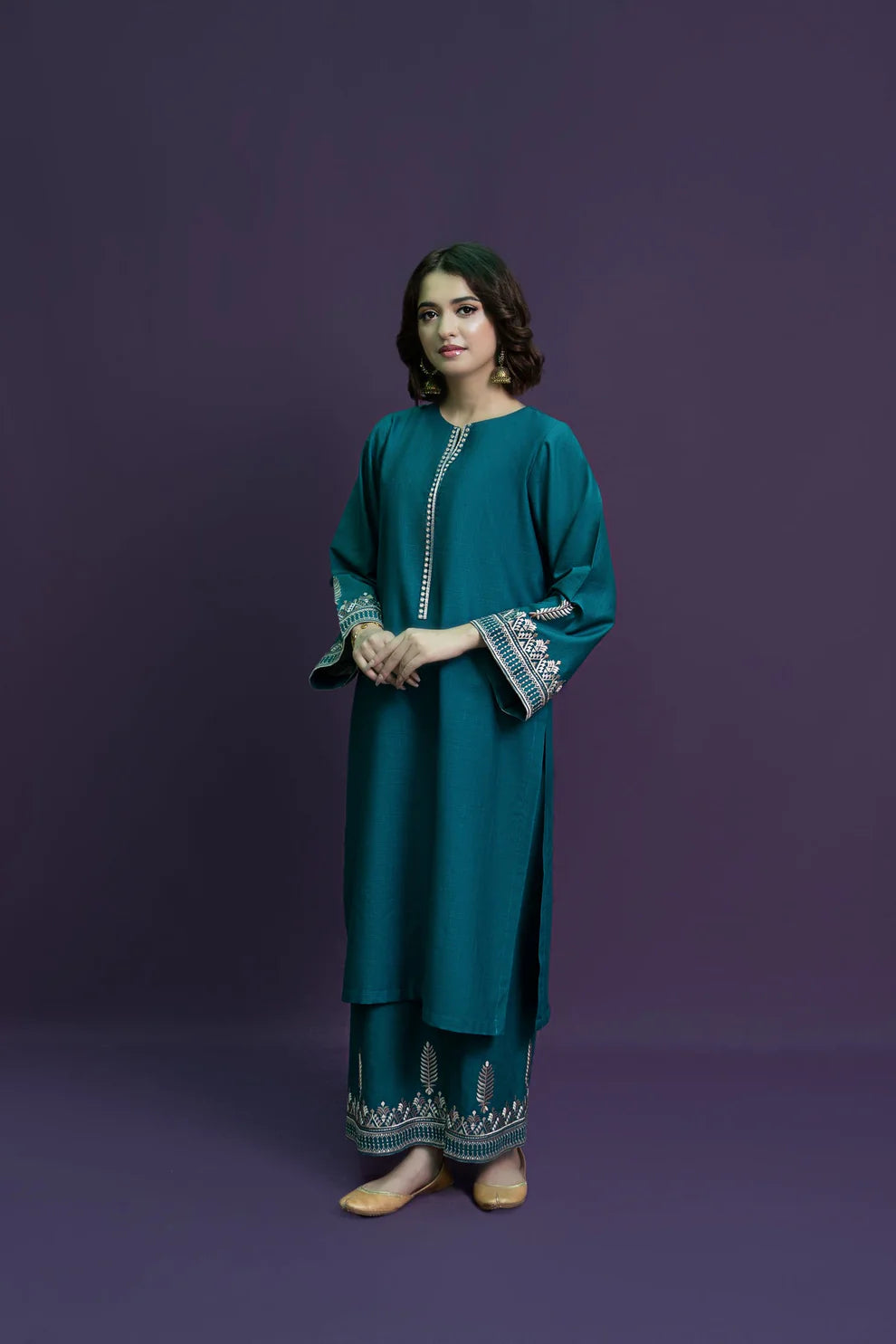 URGE-2PC LAWN EMBROIDRED SHIRT WITH AND EMBROIDRED TROUSER-BIC-3460