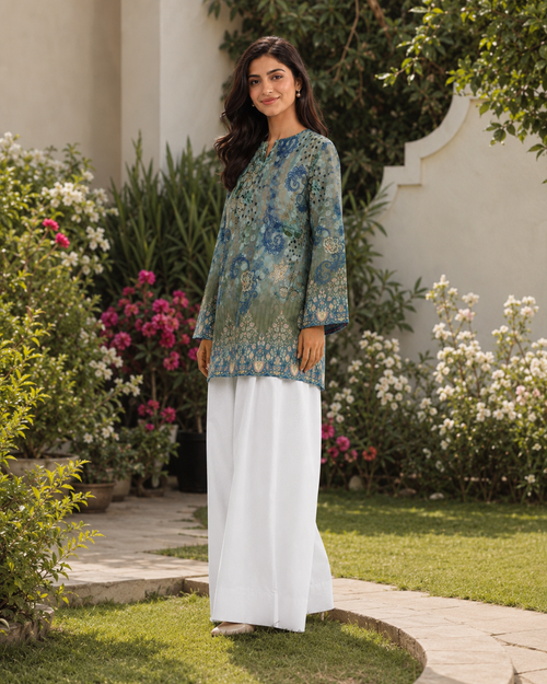 1PC Printed Lawn Kurti- PRT SE003 — view 2