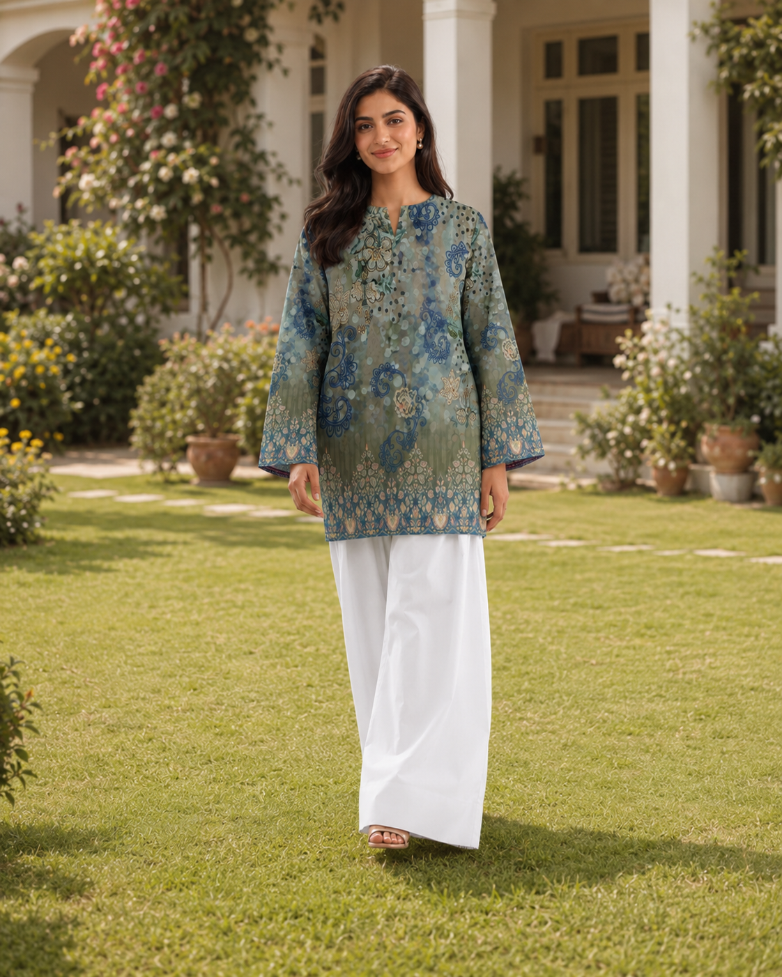 1PC Printed Lawn Kurti- PRT SE003 — view 3