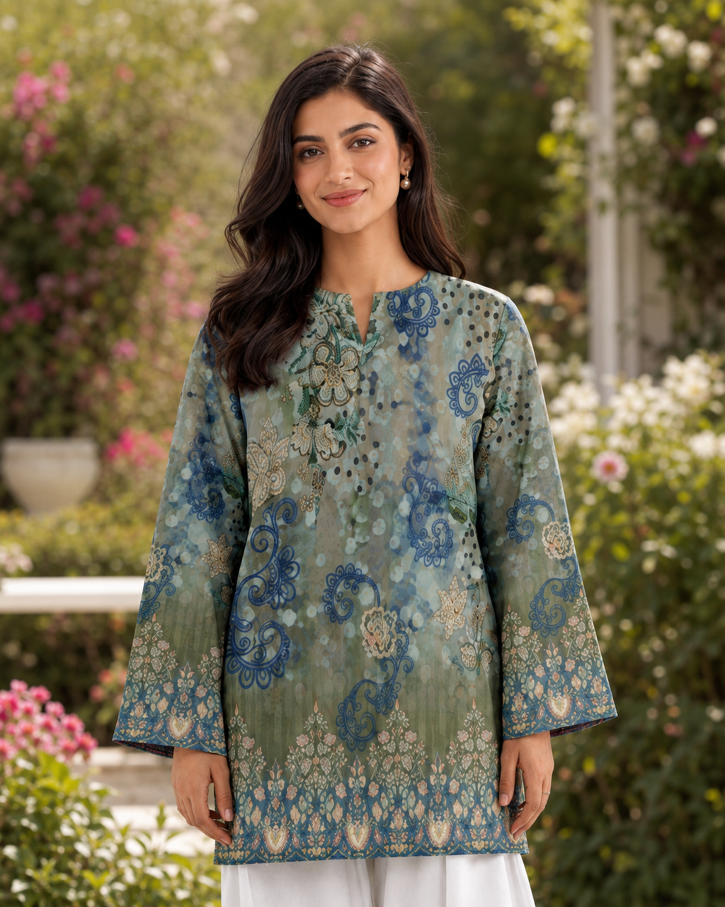 1PC Printed Lawn Kurti- PRT SE003 — view 4