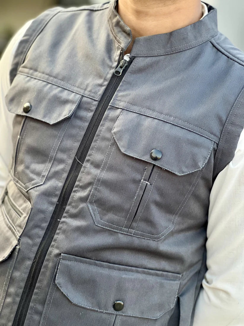 Men's Grey Summer Cotton Jeans Jacket for Casual Wear