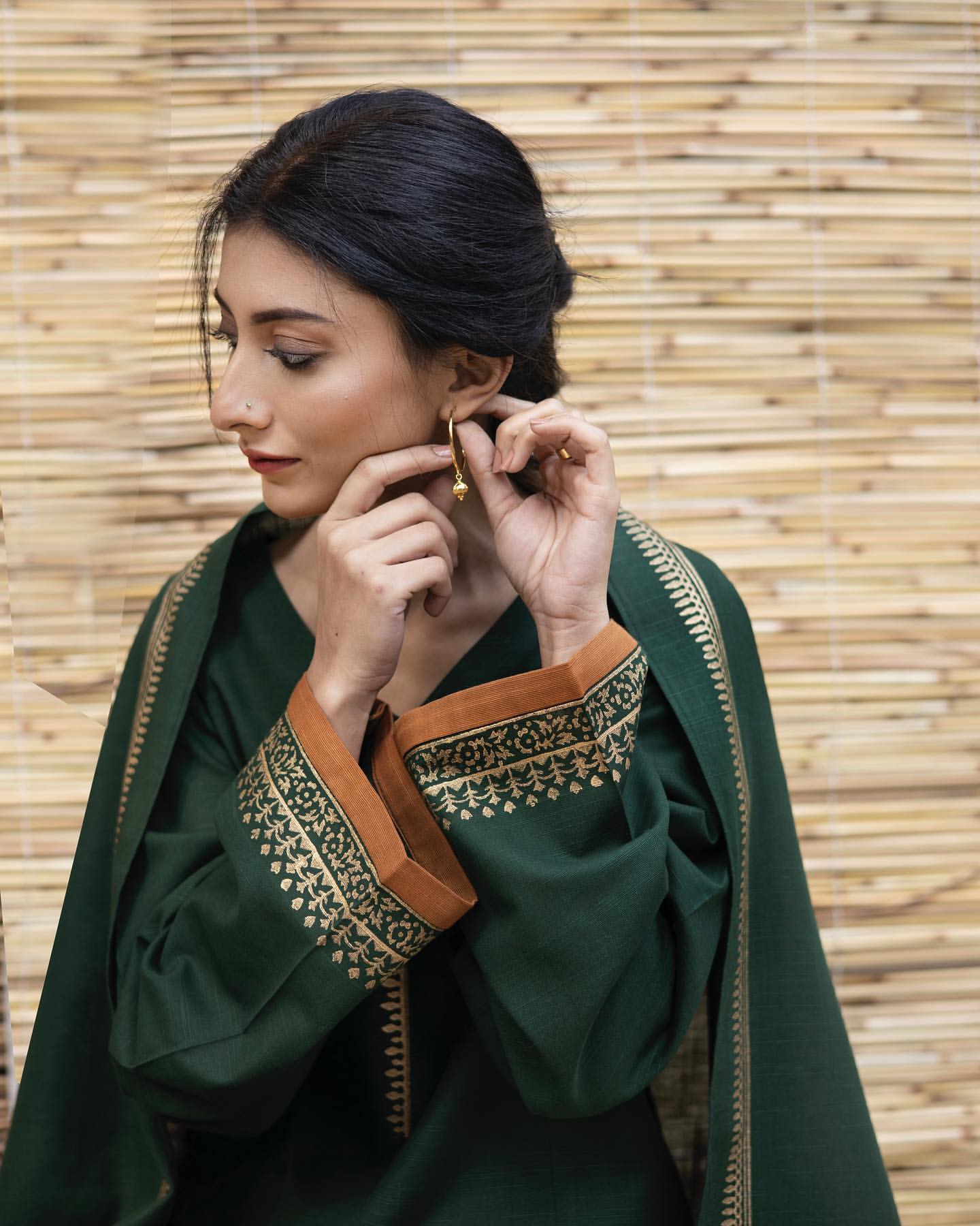 Dark Green  Dhanak 3Pc ZB-289