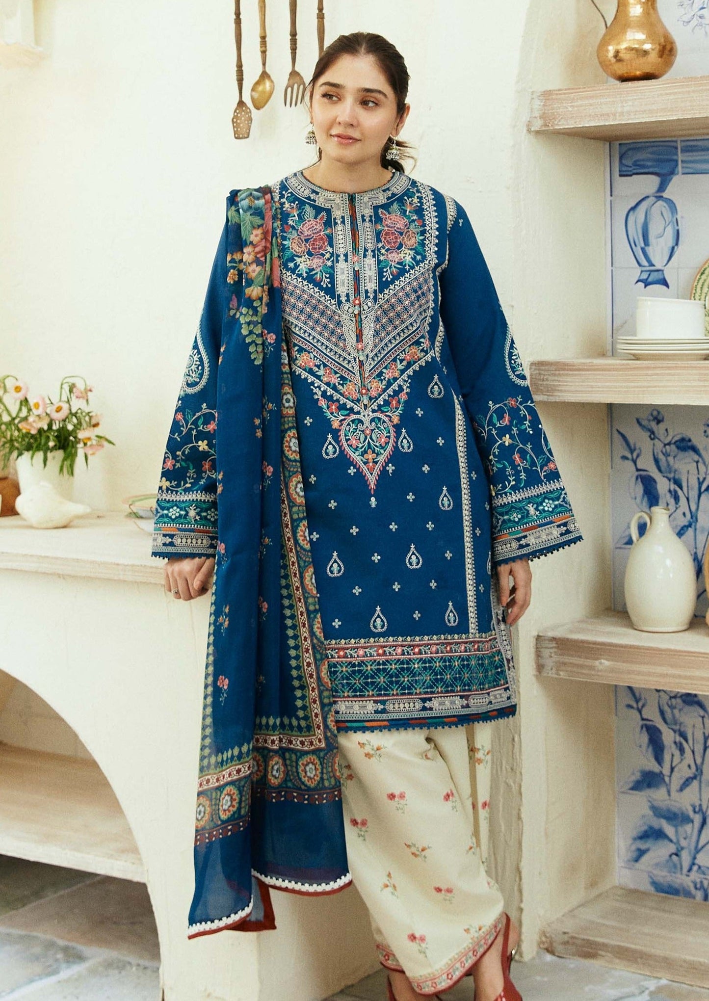 Arsh Bule Embroidered 3PC ZB-4029