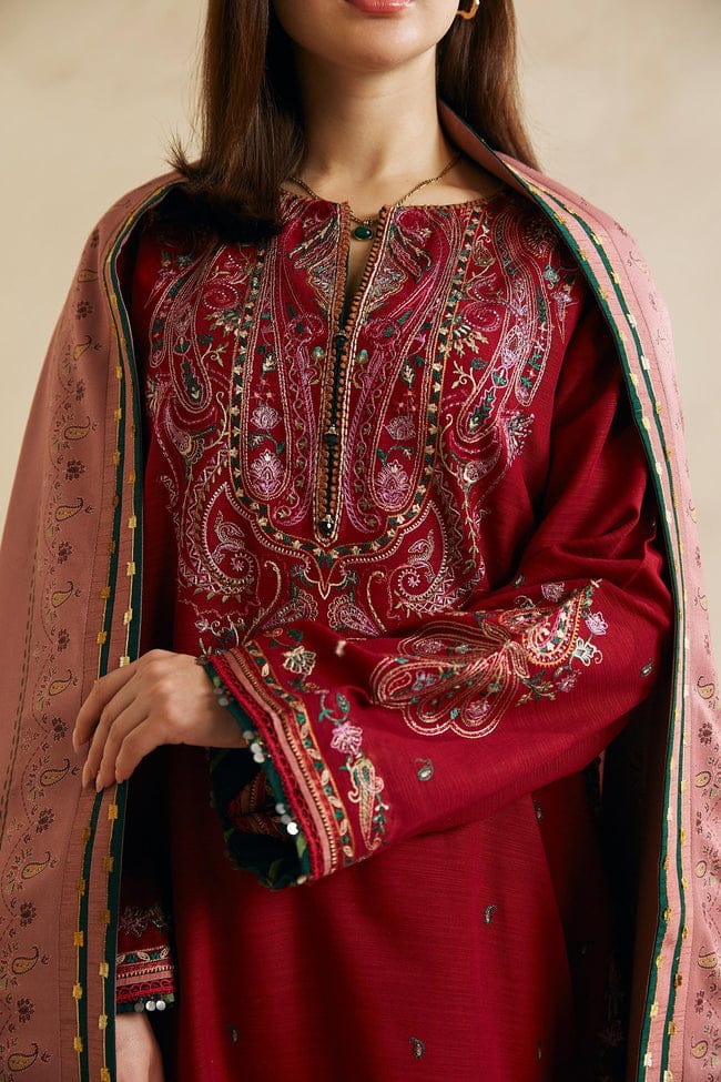 ZARASHAHJAHAN-3PC LAWN EMBROIDERED SHIRT COUTURE WITH MONARK PRINT DUPATTA AND TROUSER-BIC-3559