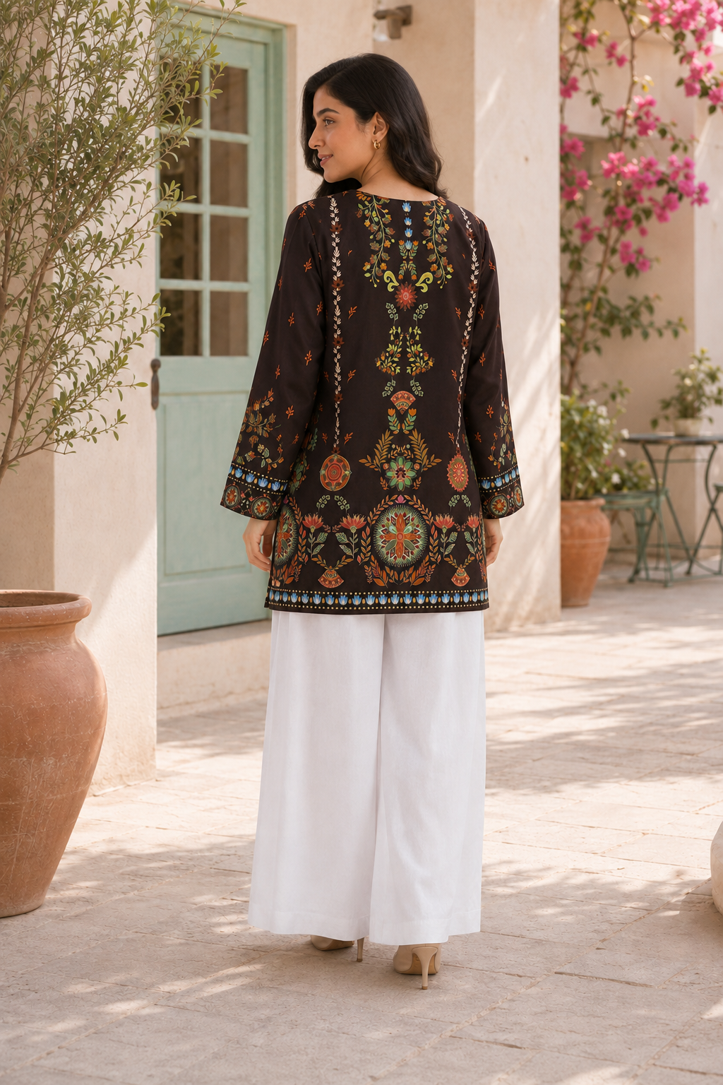 Mahogany Floral Kurta
